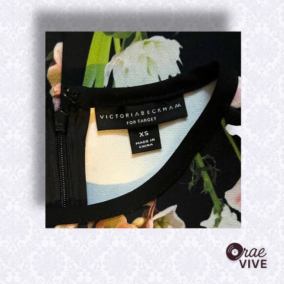 Victoria Beckham for Target Black Floral Sleeveless Cocktail Dress XS - Picture 5 of 5